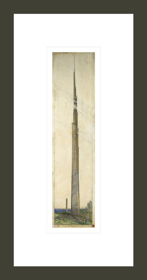 Archival Print - Mile High Illinois Skyscraper - Framed - 34" x 8.25".