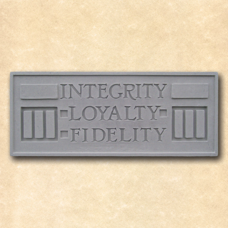 Integrity Loyalty Fidelity Plaque.