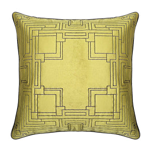 Pillow - Textile Block - Velvet Quilted/Embroidery - Olive.