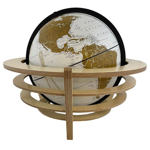 12" Diameter Frank Lloyd Wright Schwartz  Globe - Natural Wood.