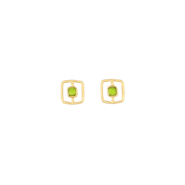 Fragment Post Earrings, Green