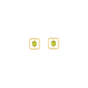 Fragment Post Earrings, Green