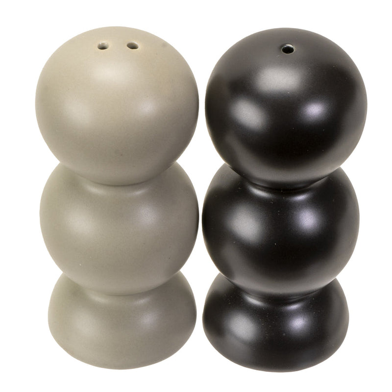 Salt & Pepper Shakers - Oya Carving - Black, White