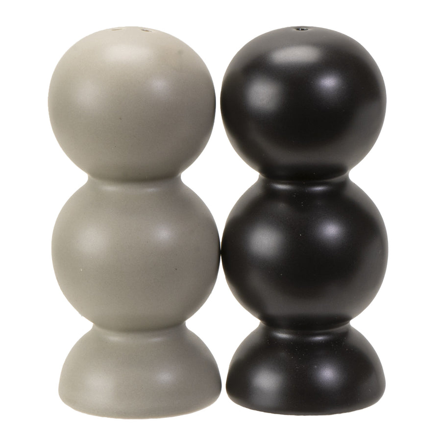 Salt & Pepper Shakers - Oya Carving - Black, White
