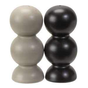 Salt & Pepper Shakers - Oya Carving - Black, White