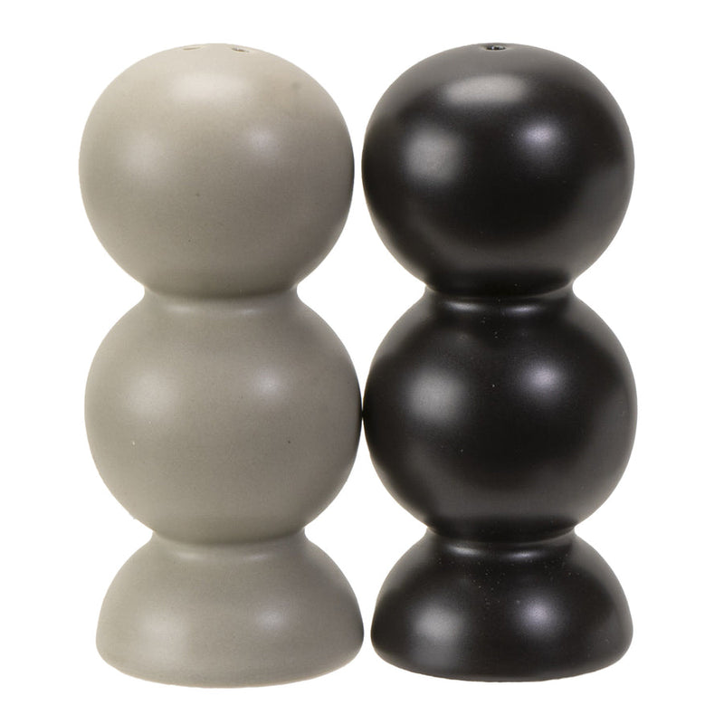 Salt & Pepper Shakers - Oya Carving - Black, White