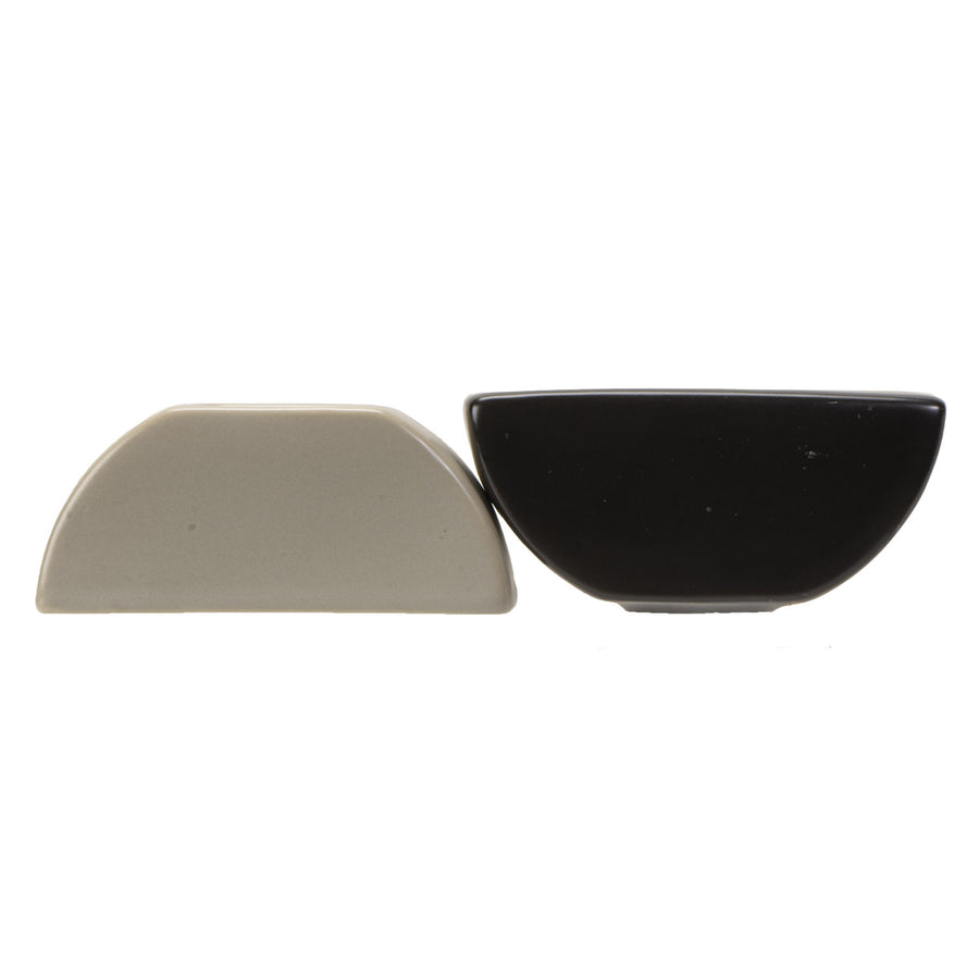 Organic Stacking Stones  Salt & Pepper Shakers - Black, White