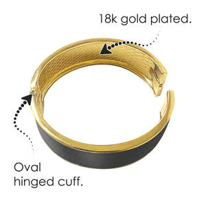 William Morris Lily Fine Art Hinged Cuff Gold Bangle Bracelet