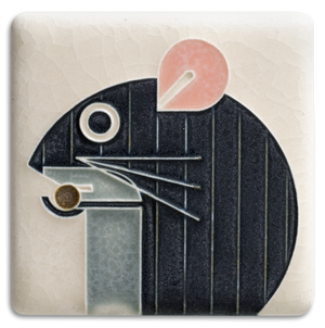 Mouse Cream Tile-Charley Harper 3" x 3"