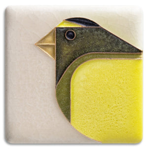 Grosbeak Cream Tile-Charley Harper 3" x 3"