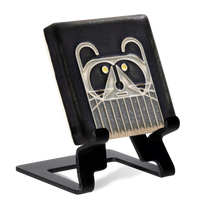 Raccoon Black Tile - Charley Harper 3" x 3"
