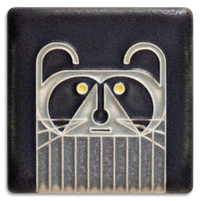 Raccoon Black Tile - Charley Harper 3" x 3"