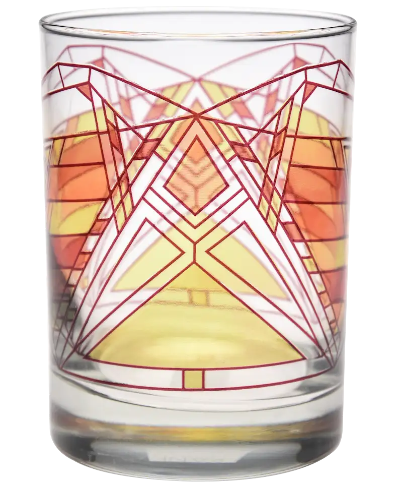 FLW Dana Thomas Butterfly Glass Tumblers- Set of 2