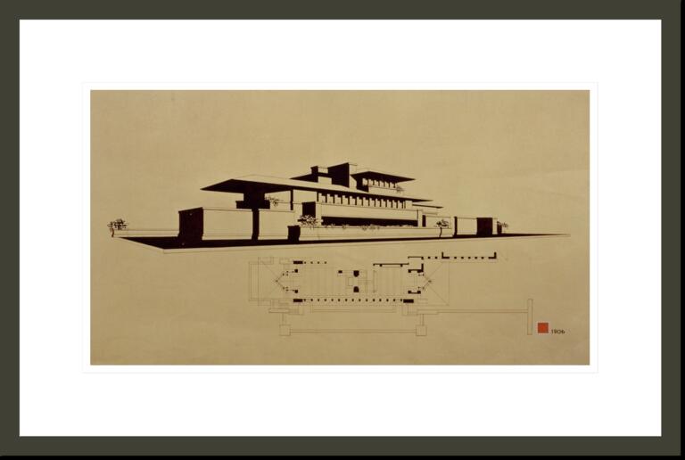 Archival Print- Fredrick Robie House- 16x20 Framed.