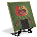 Redbird Romance - Green Tile - 6" x 6"