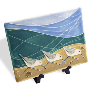 Beach Birds - Sand Tile - 6" x 8"