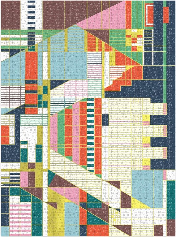 Frank Lloyd Wright Hillside Curtain Foil Puzzle, 1500 pieces