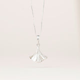 Ginkgo Necklace, Pewter