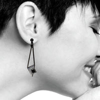 Earrings -  Dana House - Black/Silver