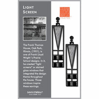 Earrings - Frank Lloyd Wright - Frank Thomas House Light Screen - Silver/Black