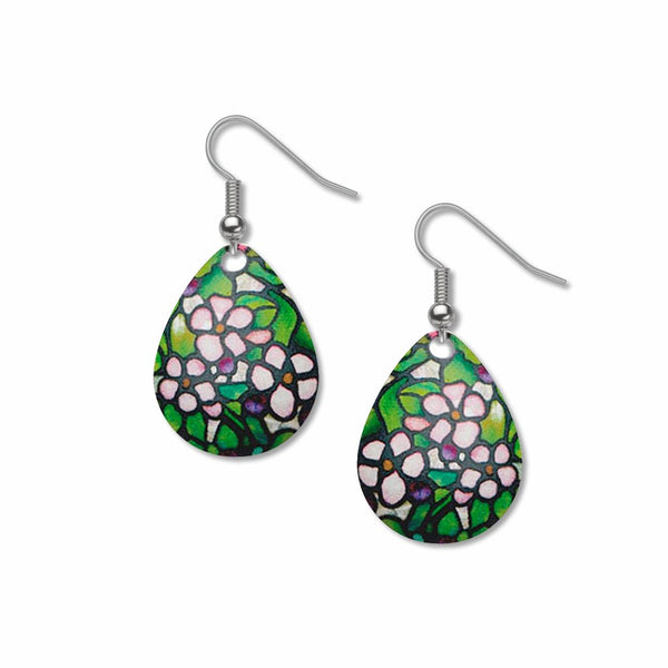 Earrings - Tiffany Stained Glass Cherry Blossom