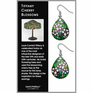 Earrings - Tiffany Stained Glass Cherry Blossom