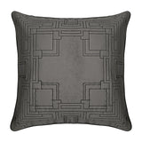 Pillow - Textile Block - Velvet Quilted/Embroidery - Dark Grey  - 20" x 20"