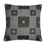 DS Storer House Block  Embroidered  18" x 18" Dark Grey/Gold Pillow