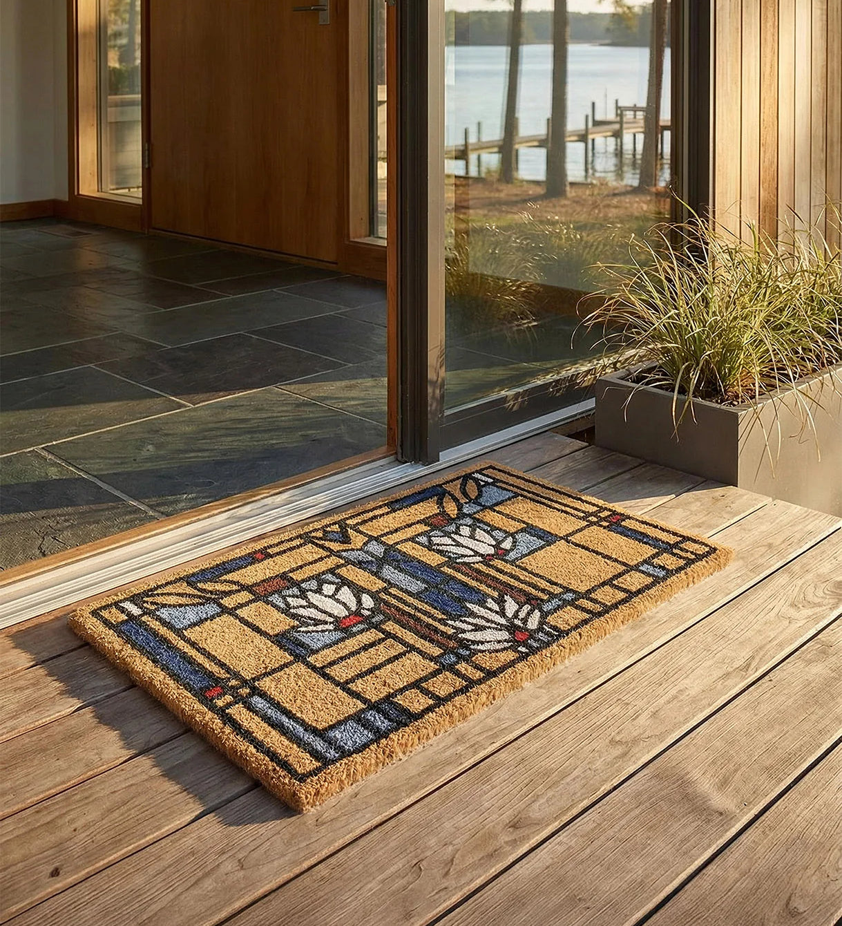 Frank Lloyd Wright Doormat - Waterlilies