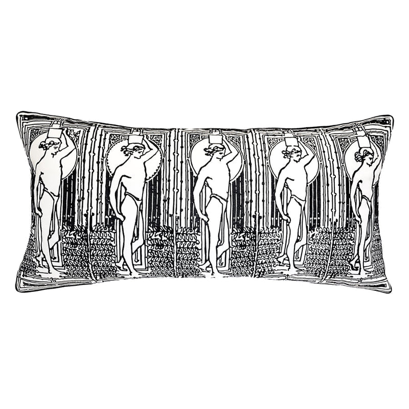House Beautiful Embroidered Figures 14" x 28" Outdoor Pillow.