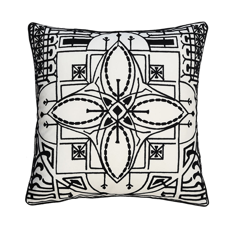 House Beautiful Embroidered Extracted Square - 20" x 20" Outdoor Pillow.