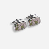 Frank Lloyd Wright Midway Gardens-Stained Glass Green Cufflinks
