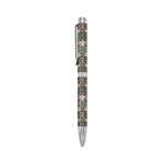 Ballpoint pen features bright and colorful wraparound artwork, based on William Morris's Strawberry Thief
