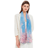 Cherry Blossoms Silky Sheer Scarf