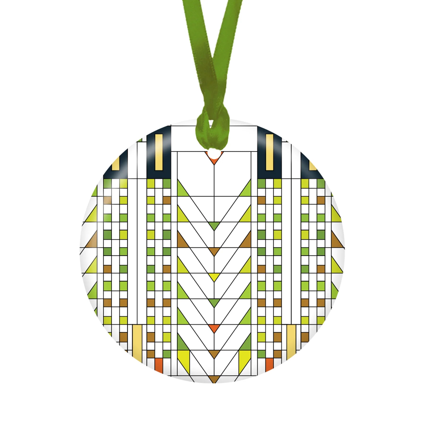 Decorative ornament with geometric pattern on a white background