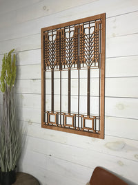 Triple Tree of Life Art Glass Wall Element.