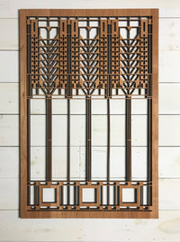 Triple Tree of Life Art Glass Wall Element.