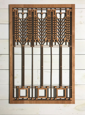 Triple Tree of Life Art Glass Wall Element.
