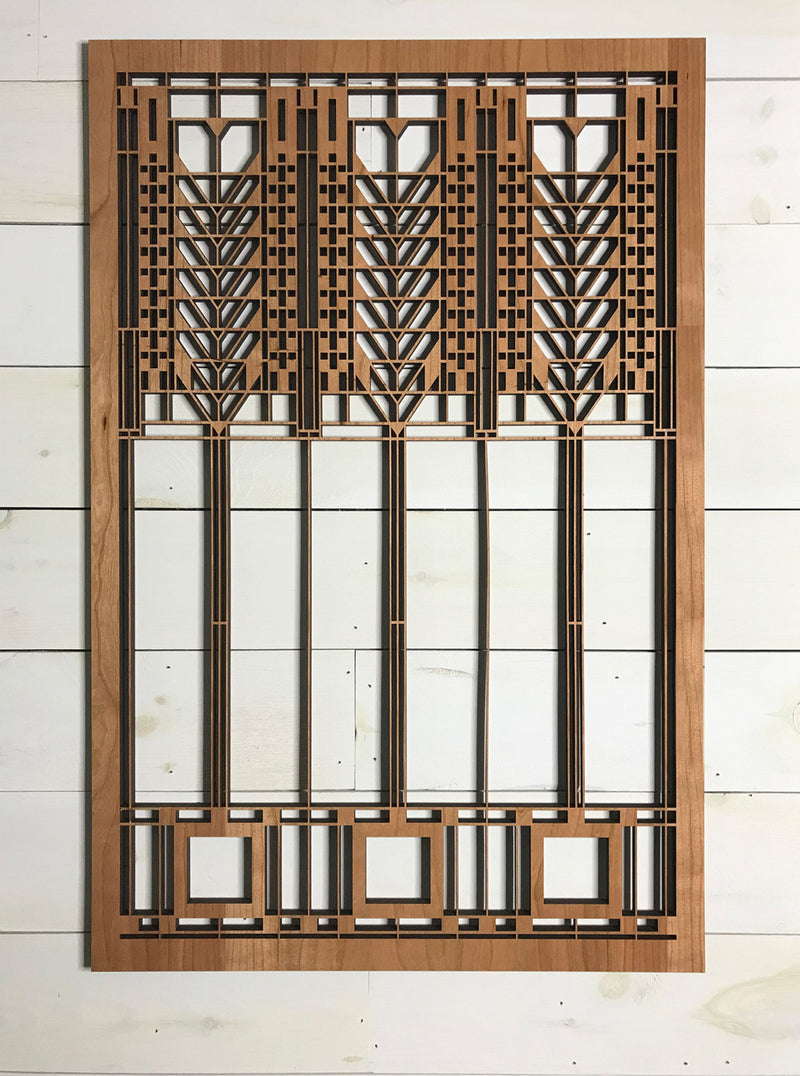 Triple Tree of Life Art Glass Wall Element.