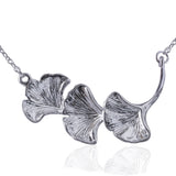 Triple Ginkgo Leaf Necklace