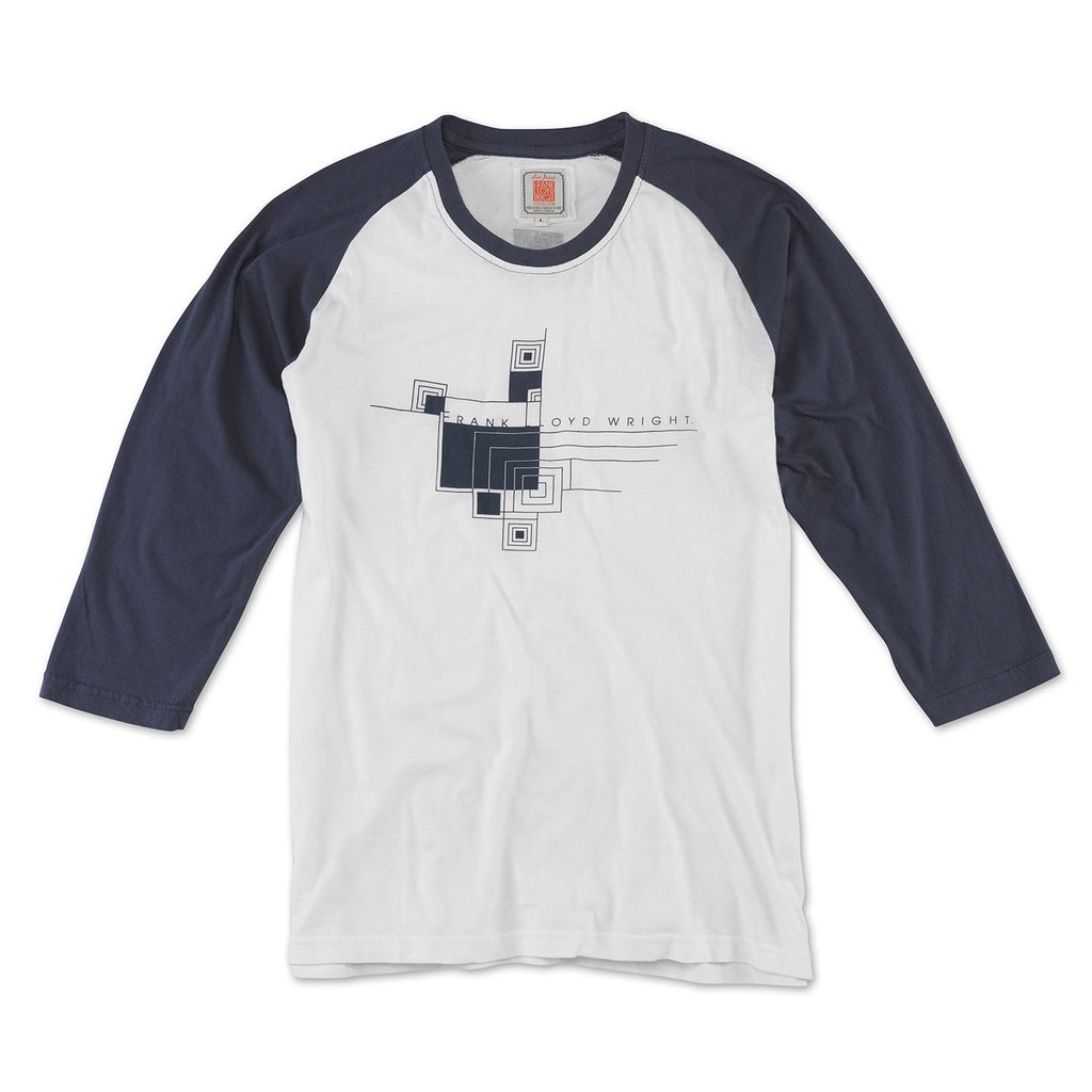 Frank Lloyd Wright Raglan Sleeve T-Shirt - Navy / White
