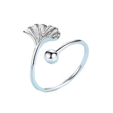 Single Ginkgo Adjustable Ring