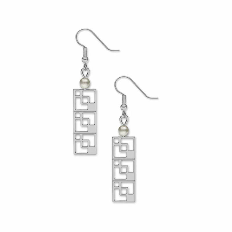 modernist brick screen earrings