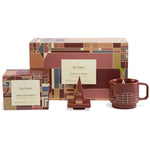 Tea Forte Frank Lloyd Wright tea set with geometric packaging and mug on a white background