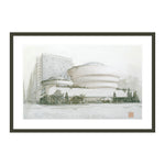 Framed architectural print of the Guggenheim Museum