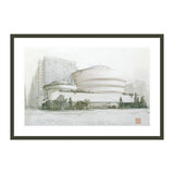 Framed architectural print of the Guggenheim Museum