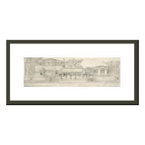 Framed architectural drawing of the Home and Studio on a white background