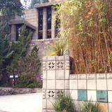 DS Storer House Block  Embroidered  18" x 18" Dark Grey/Gold Pillow