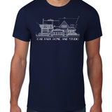 Oak Park Home & Studio Architectural Rendering T-Shirt Navy Blue