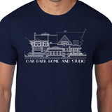 Oak Park Home & Studio Architectural Rendering T-Shirt Navy Blue